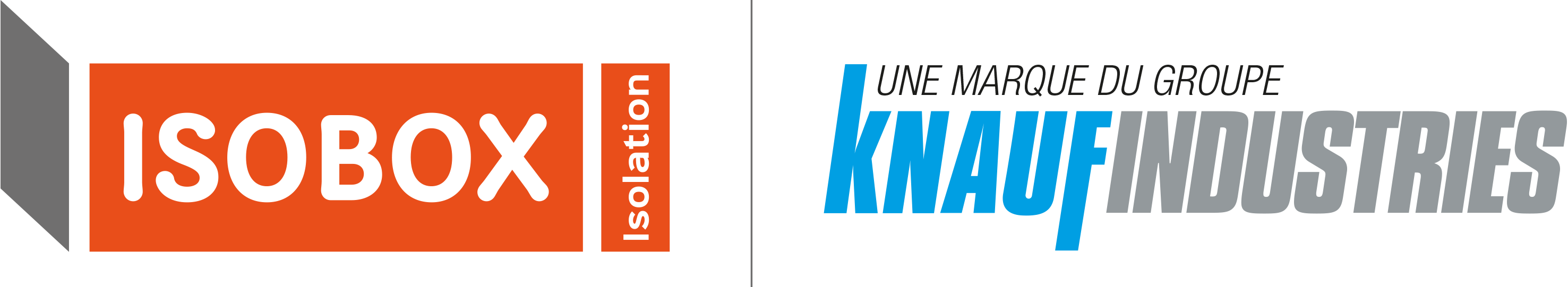 Logo Isobox Isolation une marque du groupe Knauf Industries