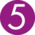 Pictogramme du chiffre 5 fond violet